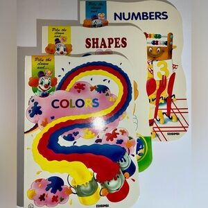 📚3 JUMBO📚 Pilu the Clown Vintage oversized Board Books-Colors, Shapes, & Numbers